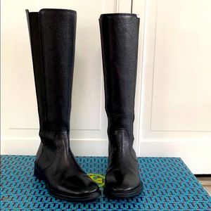 Tory Burch Christy Black Leather Tall Riding Boot
